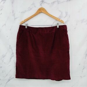 LL Bean Houndstooth Corduroy Mini Skirt